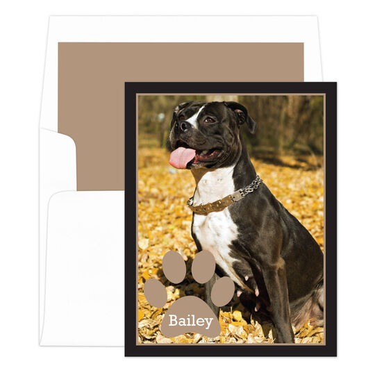 Black and Tan Paw Photo Pet Sympathy Cards